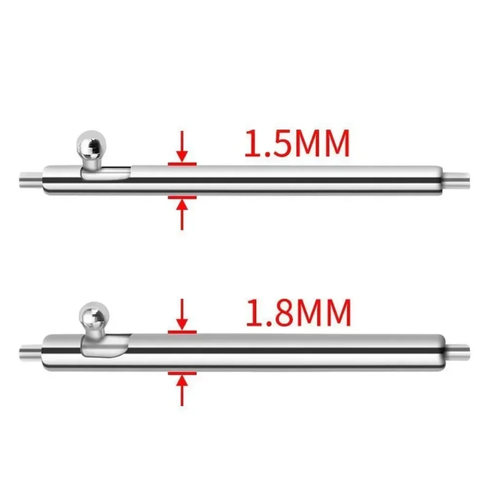 20pcs Quick Release Strap Pins 1.5 1.8mm Diameter Stainless Steel Spring Bars 12/13/14/15/16/17/18/19/20/21/22/24mm Metal Spring