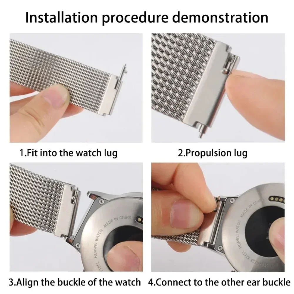 20pcs Quick Release Strap Pins 1.5 1.8mm Diameter Stainless Steel Spring Bars 12/13/14/15/16/17/18/19/20/21/22/24mm Metal Spring