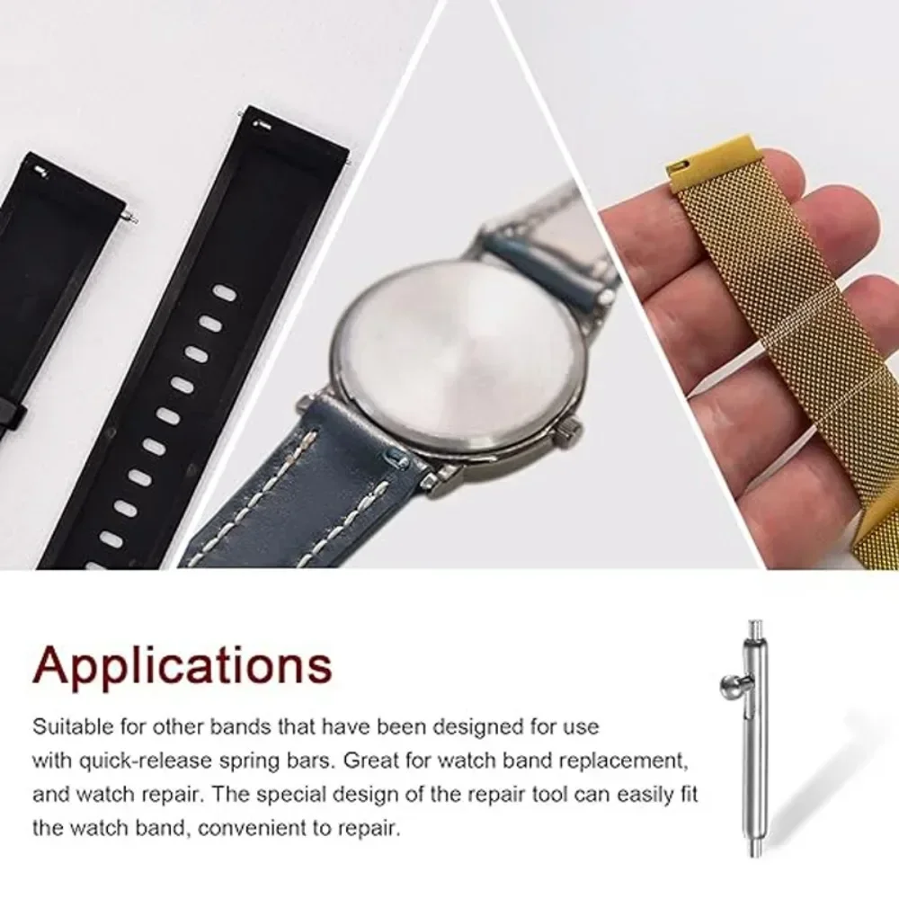 20pcs Quick Release Strap Pins 1.5 1.8mm Diameter Stainless Steel Spring Bars 12/13/14/15/16/17/18/19/20/21/22/24mm Metal Spring