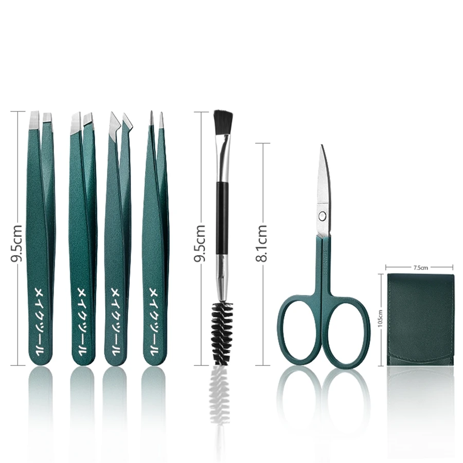 4-Piece Stainless Steel Tweezer Set Unisex Professional Precision for Facial Hair Eyebrows Ingrown Hair & Splinters Durable & Er