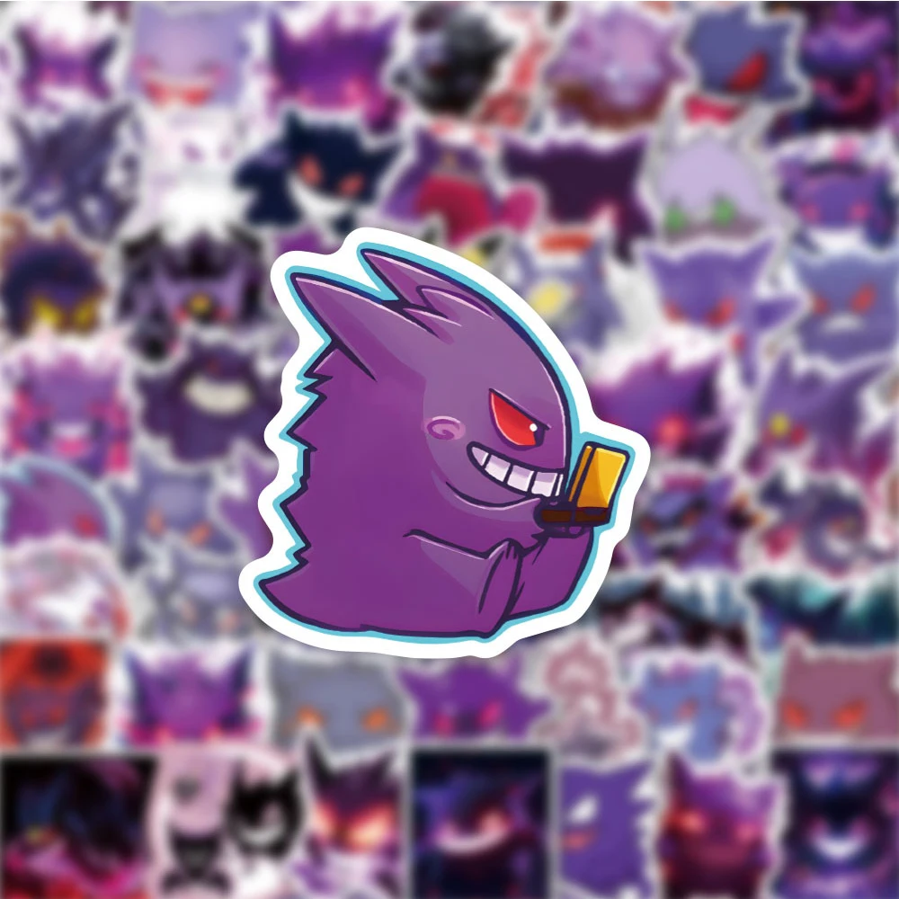 10/30/50PCS Cool Gengar Cartoon Stickers Popularity Anime Pokemon Decals Funny Graffiti Toy DIY Laptop Guitar Bike Kids Gift