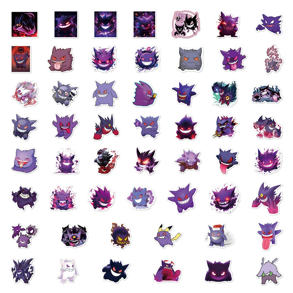 10/30/50PCS Cool Gengar Cartoon Stickers Popularity Anime Pokemon Decals Funny Graffiti Toy DIY Laptop Guitar Bike Kids Gift