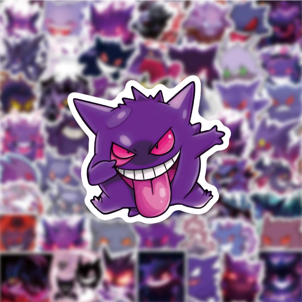 10/30/50PCS Cool Gengar Cartoon Stickers Popularity Anime Pokemon Decals Funny Graffiti Toy DIY Laptop Guitar Bike Kids Gift