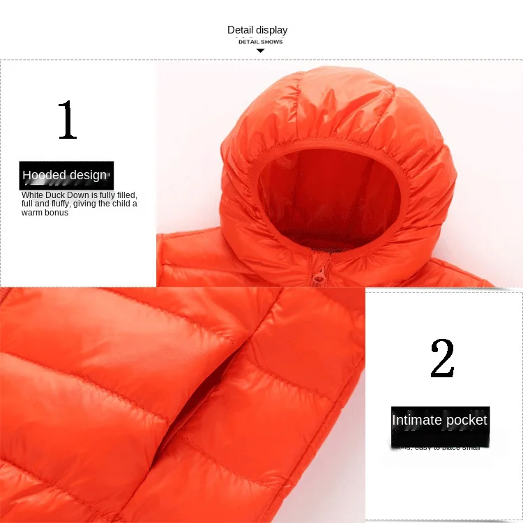 Fall Solid Waistcoat Children Outerwear Winter Coats Kids Clothes Warm Boys and Girls Hooded Vest for Age 2-12 Years Old