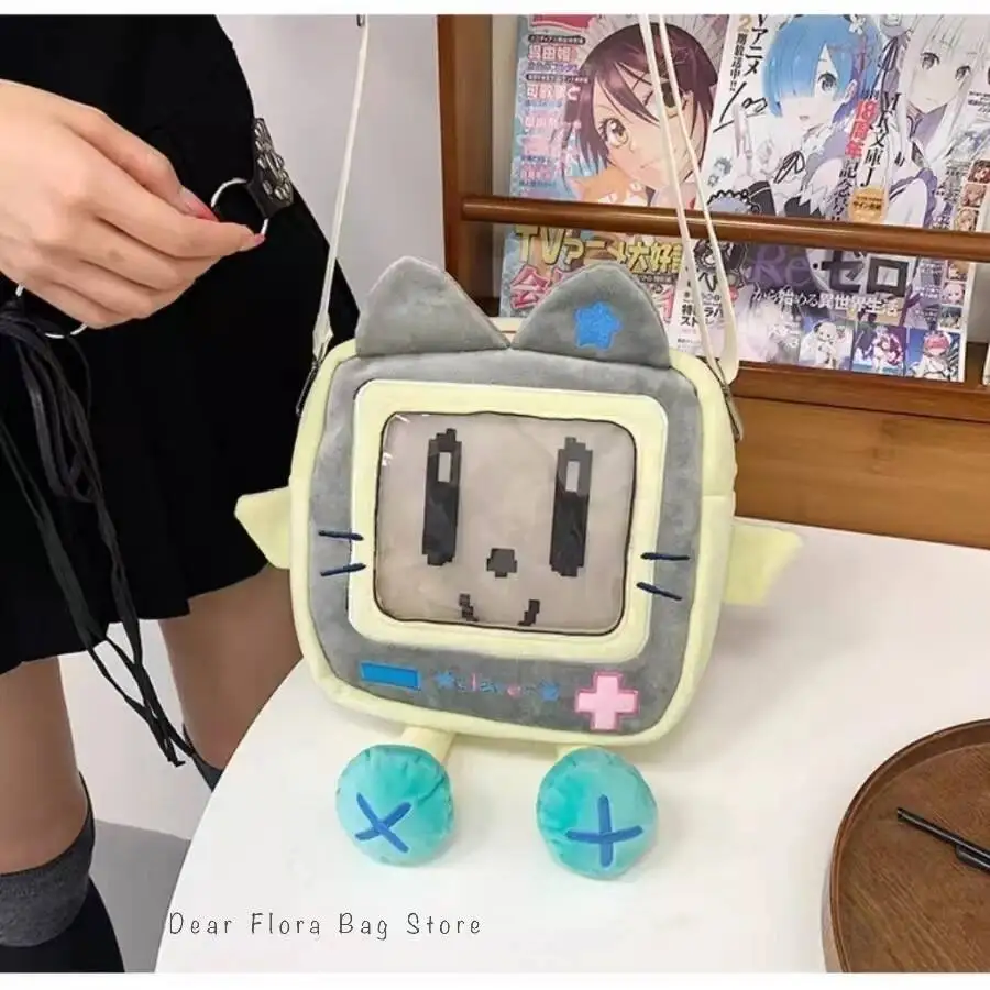 Girls New Cute 20cm Doll Bag Y2K Versatile Transparent Pocket Shoulder Crossbody Bags Simple Basic Ita Bag Student Handbag Purse