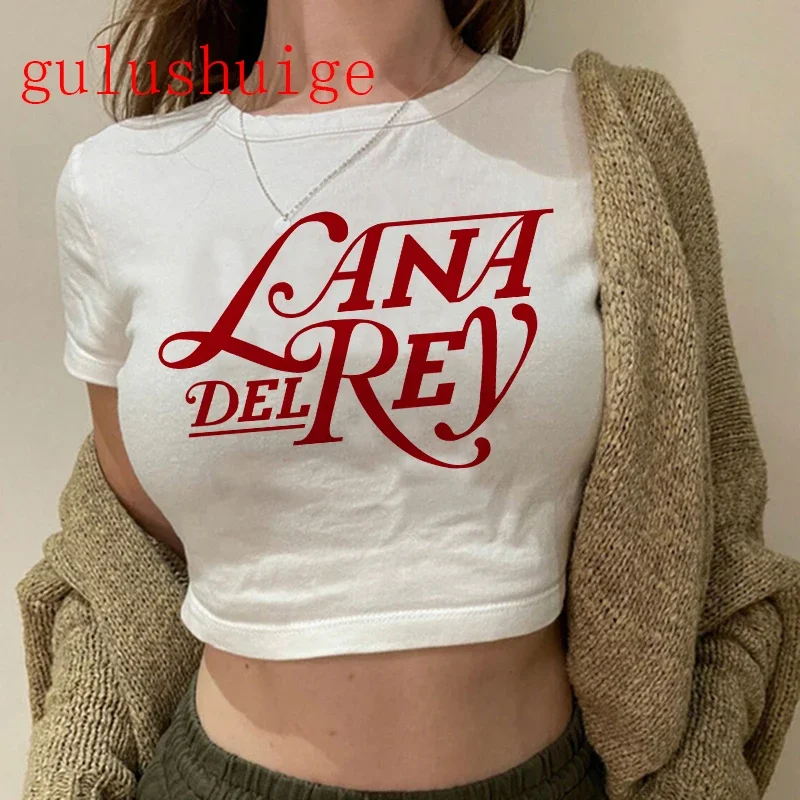 Crop Top Lana Del Rey Ldr Sailing Graphics T Shirt Cropped Harajuku Women Vintage Short-Sleeve T-Shirt Streetwear Female Tshirt