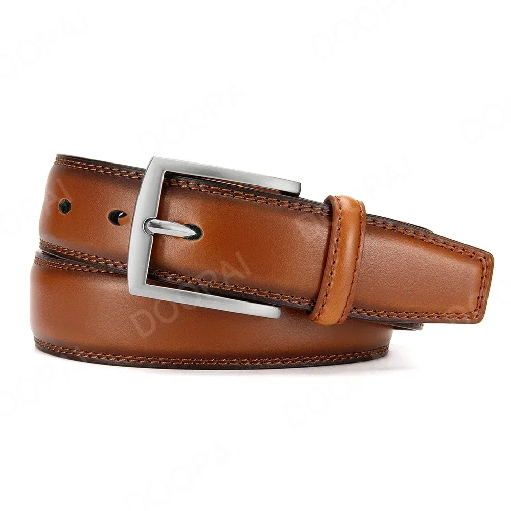 Men Belts High Quality Leather LONG Large Pin Buckle Metal Automatic Buckle Male Belts Strap Male