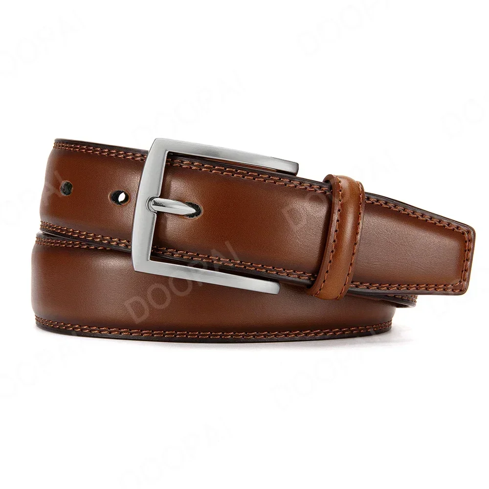 Men Belts High Quality Leather LONG Large Pin Buckle Metal Automatic Buckle Male Belts Strap Male