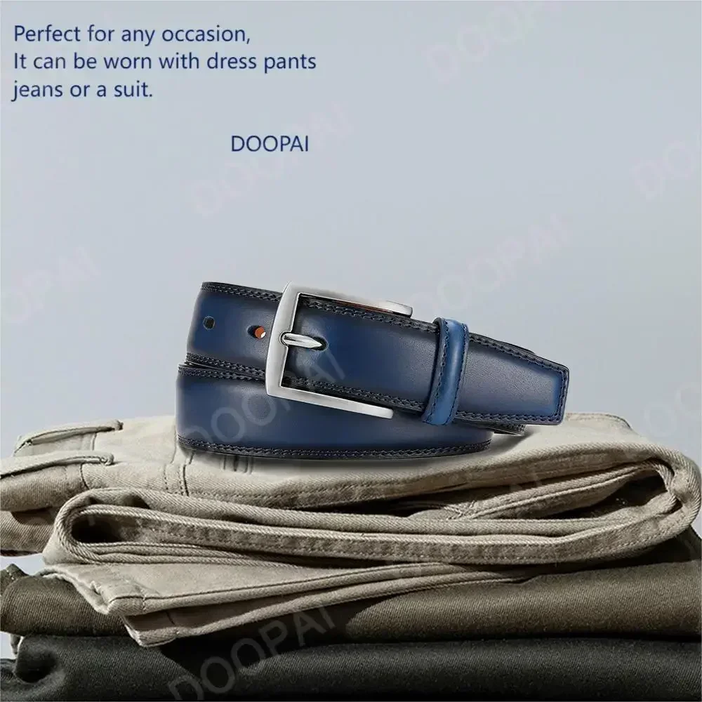 Men Belts High Quality Leather LONG Large Pin Buckle Metal Automatic Buckle Male Belts Strap Male