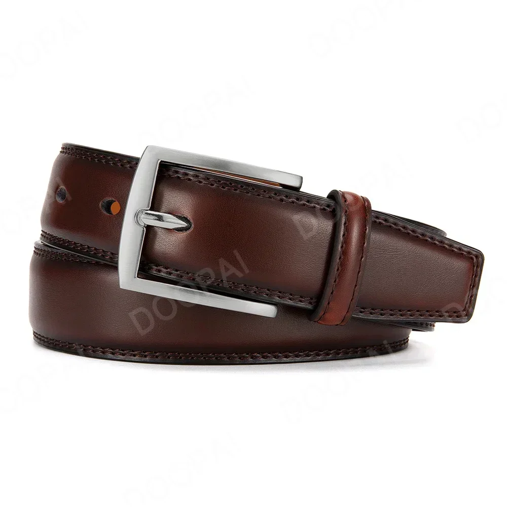 Men Belts High Quality Leather LONG Large Pin Buckle Metal Automatic Buckle Male Belts Strap Male
