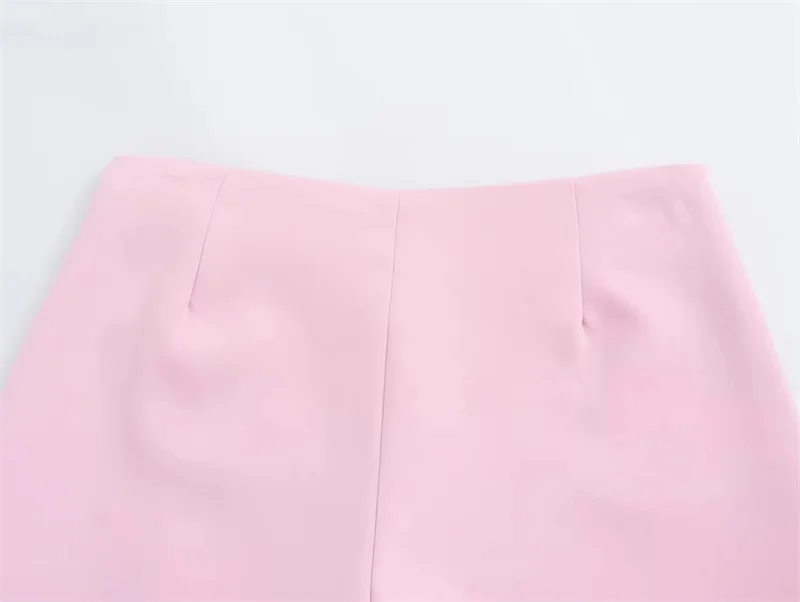 MUJER Pink White Mini Skirt Woman Skort Fashion Bow Skort For Women Summer Slit Short Skirt Woman Split High Waist Skirt Shorts