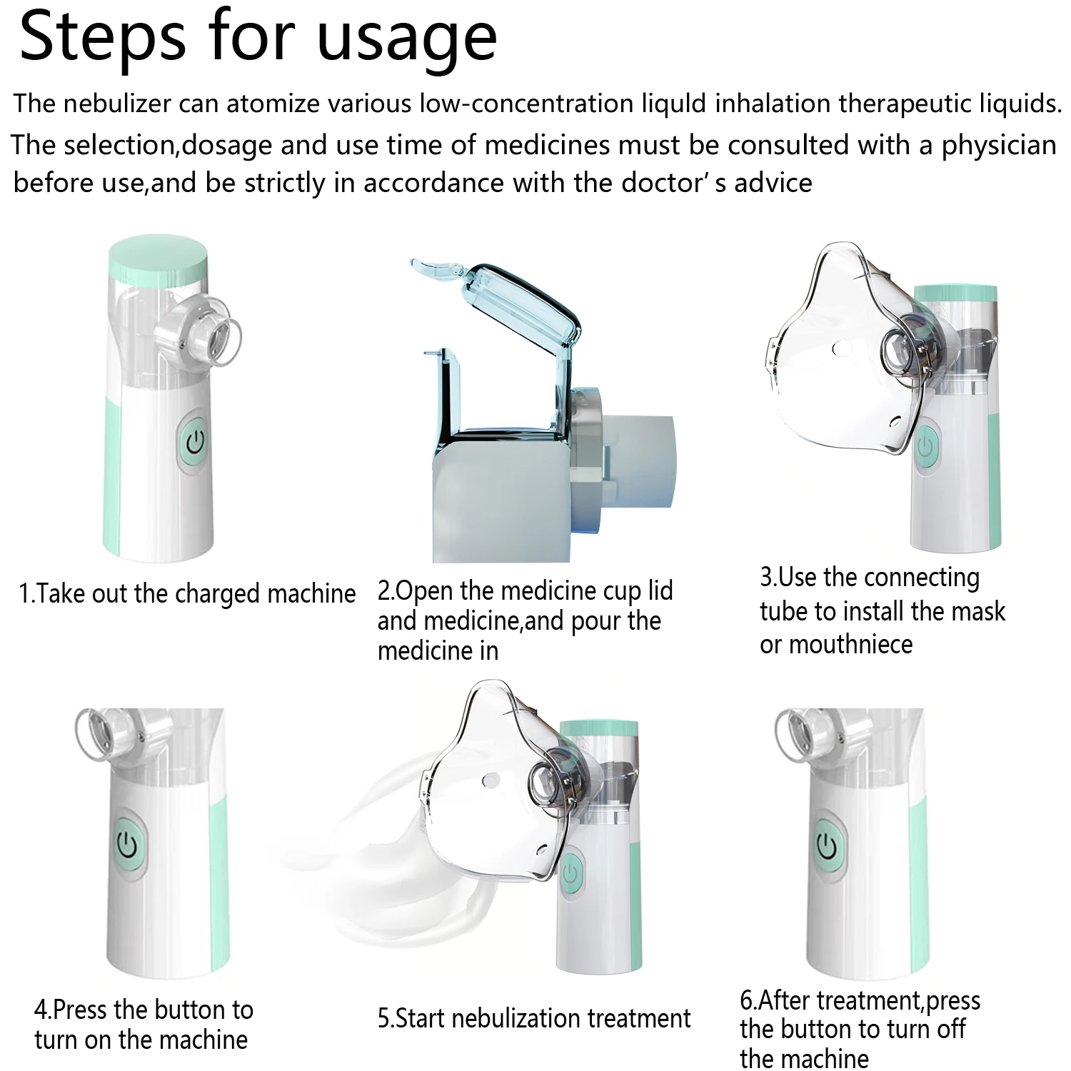 Handheld Portable Inhale Nebulizer Mesh Atomizer Silent Inhaler Nebuliser Inhalator for Adult Kids Nebulizador