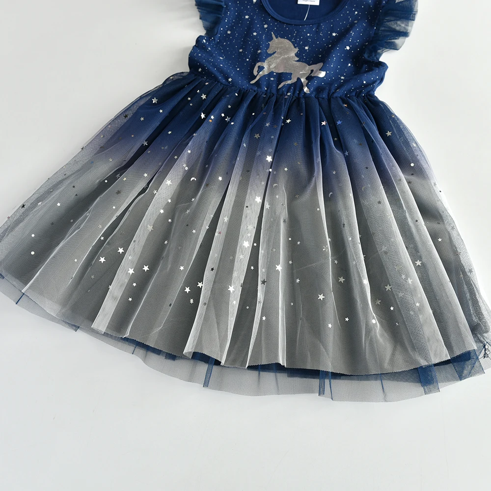 DXTON Sleeveless Kids Dresses For Girls Unicorn Princess Tutu Dress Children Casual School Wear Clothing Summer Girls Costumes