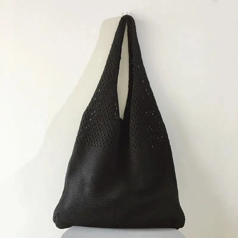 Large Capacity Retro Hollow Crochet Bag - Spacious Interior with Ample Room for Daily Essentials, Ideal for Grocery Shopping, Tr