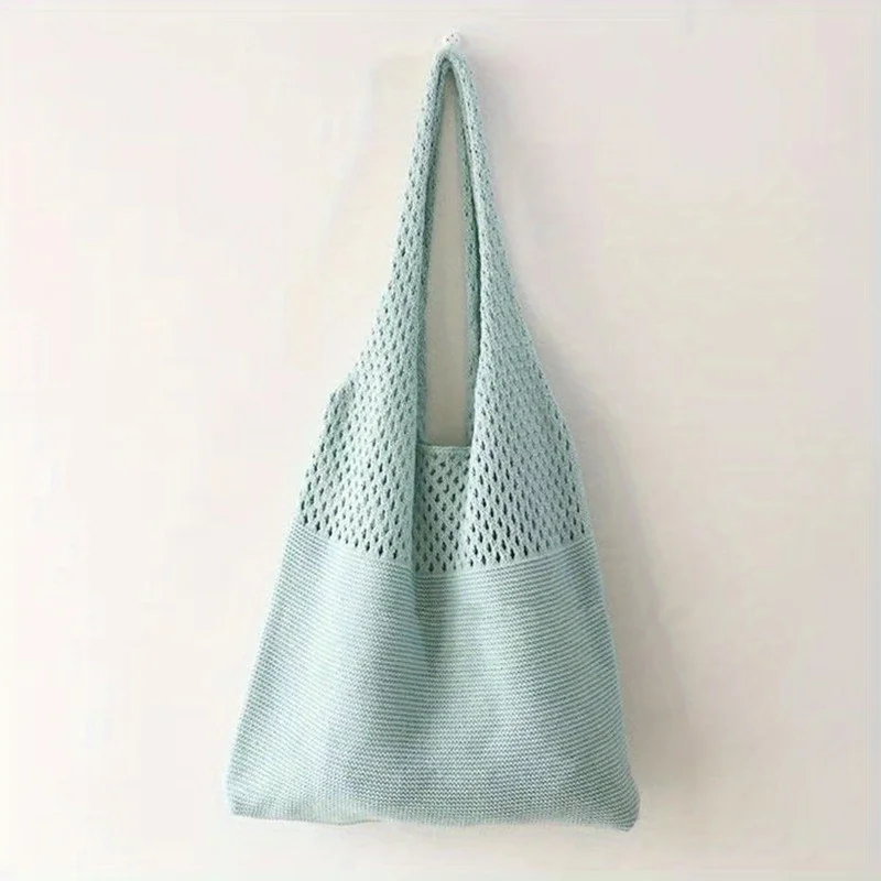 Large Capacity Retro Hollow Crochet Bag - Spacious Interior with Ample Room for Daily Essentials, Ideal for Grocery Shopping, Tr