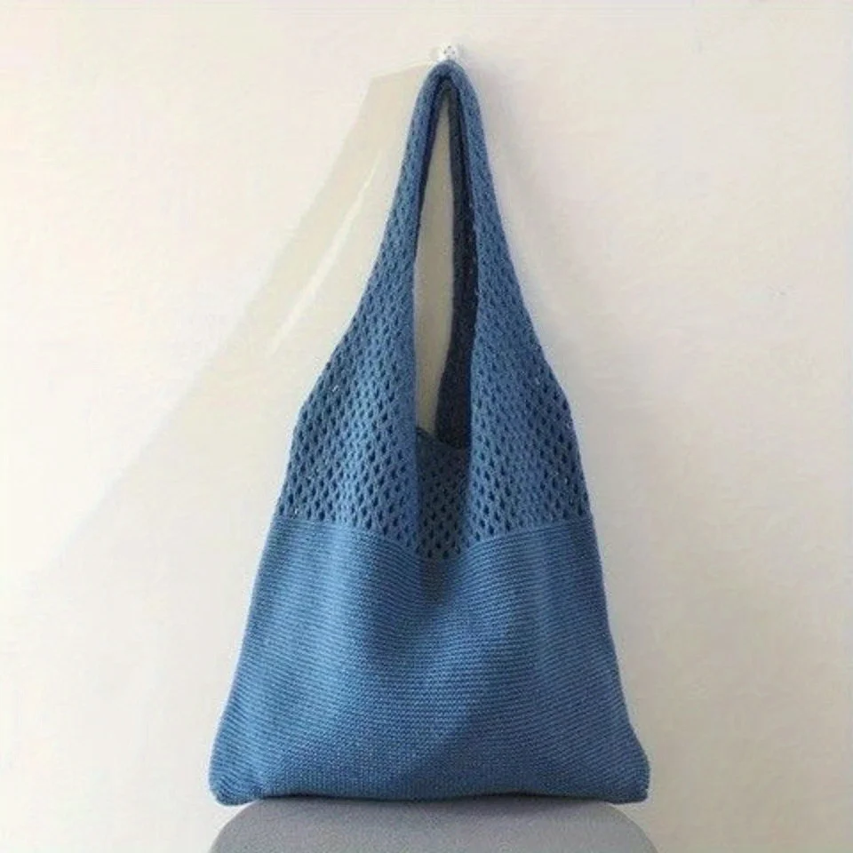 Large Capacity Retro Hollow Crochet Bag - Spacious Interior with Ample Room for Daily Essentials, Ideal for Grocery Shopping, Tr
