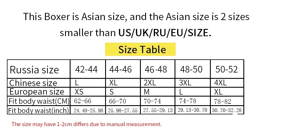 4Pcs Boxer Men's Underwear XS-XXL Men Panties Sexy Man Breathable Boxer Shorts Male Comfortable Underpants