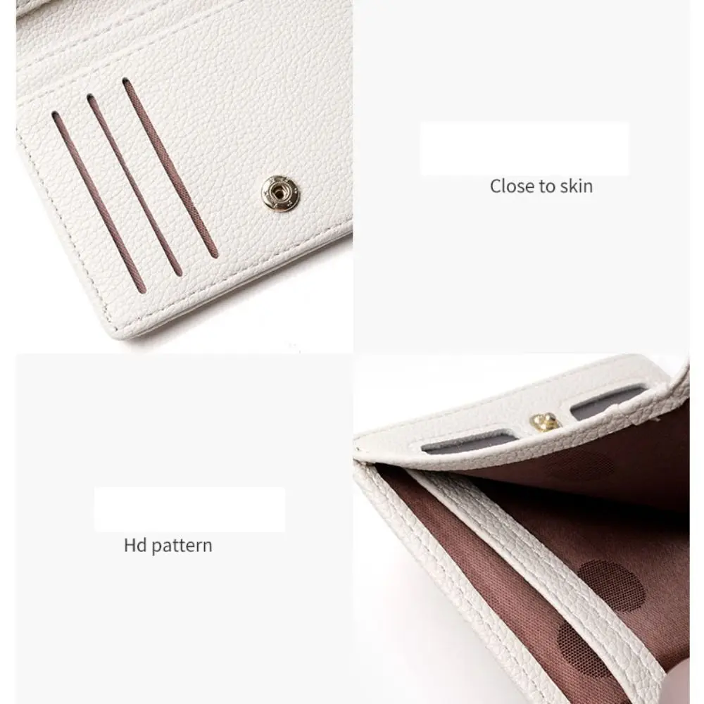 PU Leather Short Wallet Women's Fashion Solid Color Large Capacity Handbag Foldable Thin Card Holder Coin Purses Mini Clutch