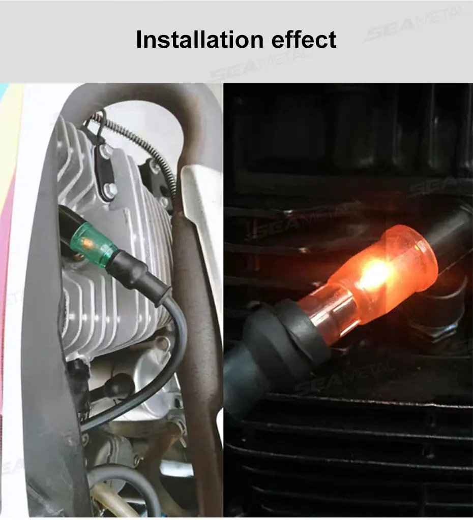 BLALION Motorcycle Flash Spark Plug Cap Universall Motorcycle Ignition Spark Plug Cap 90Degree Flashing Spark Plug Cap For Moto