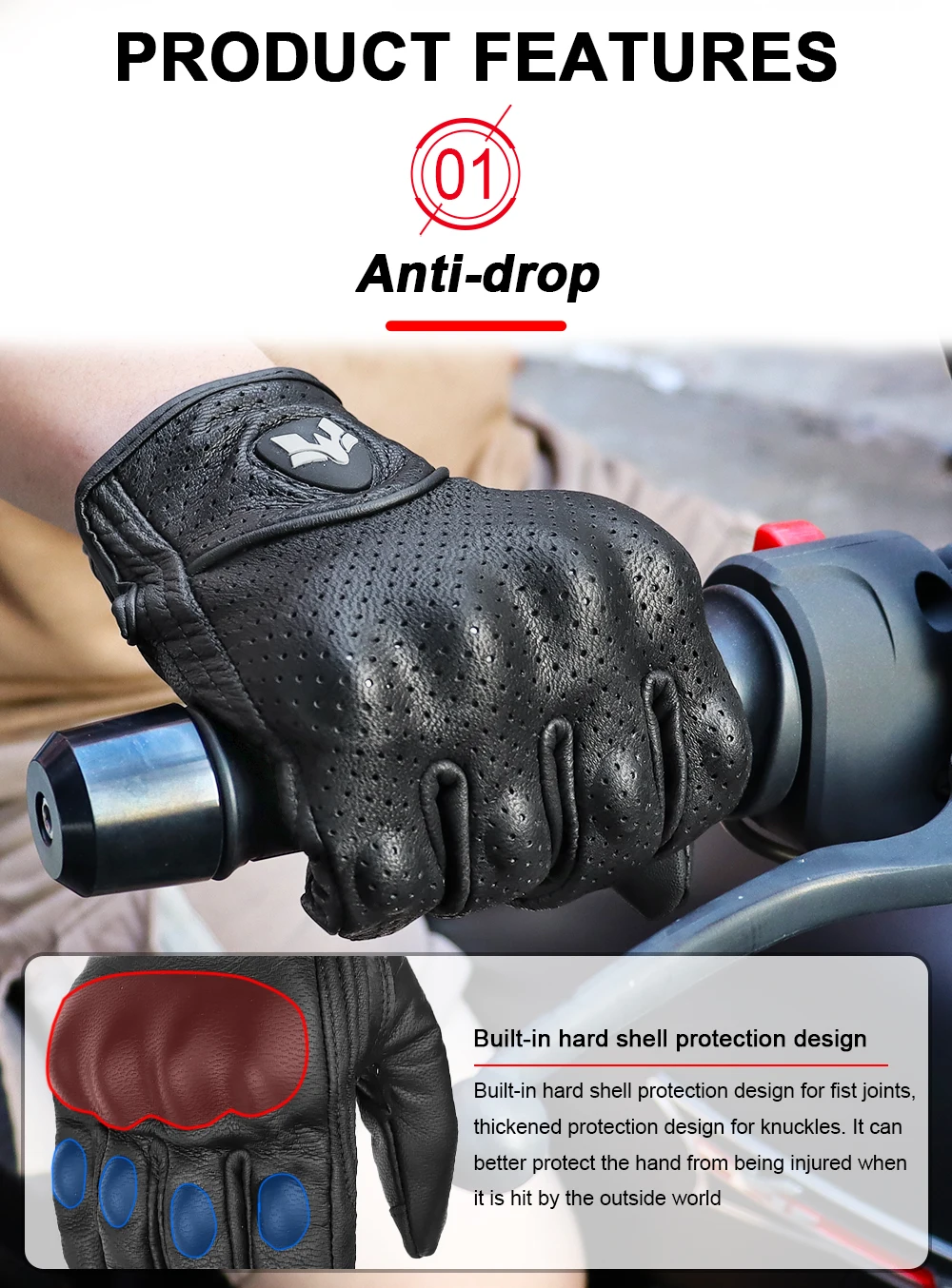 Vinatge Goatskin Motorcycle Gloves Summer Men Yellow Retro Leather Motorcyclist Guantes Motorbike Motocross Glove M-XXL