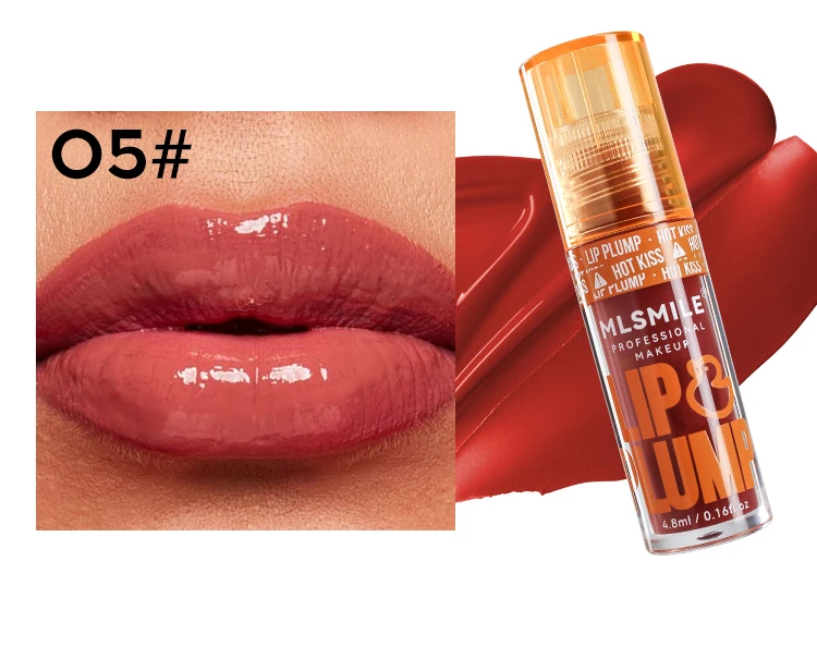 MLSMILE Duck Lip Plump Lip Oil Moisturizing Lip Gloss Mirror Water Nature Long-Lasting Gloss Pearl Lip Glaze Set