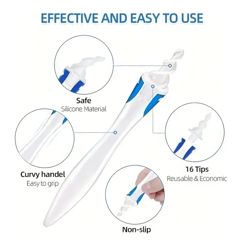 Hot New Ear Wax Arrival Spiral Silicon Removal Tool Reusable Earwax Cleaner Removal Care Soft Spiral Ears Cares Health Tools