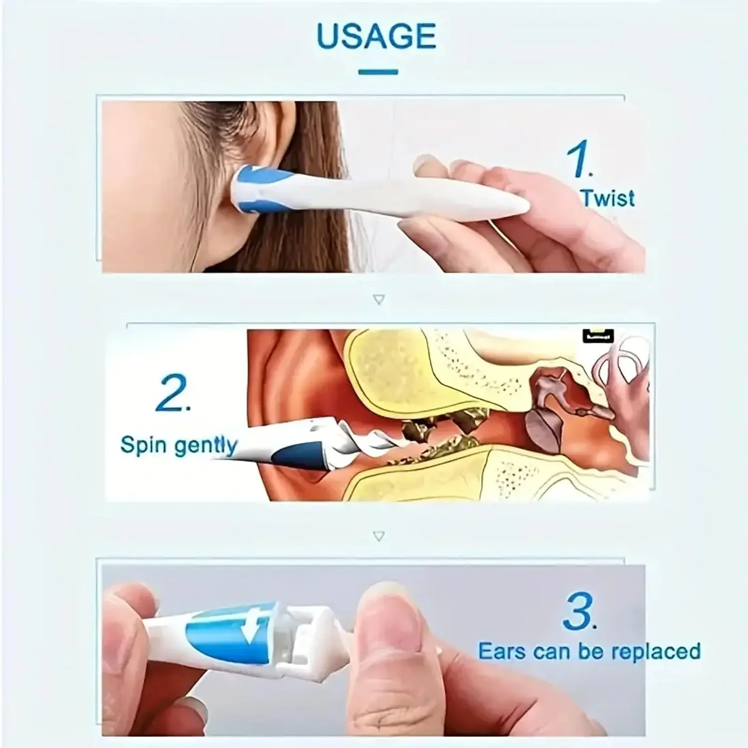 Hot New Ear Wax Arrival Spiral Silicon Removal Tool Reusable Earwax Cleaner Removal Care Soft Spiral Ears Cares Health Tools