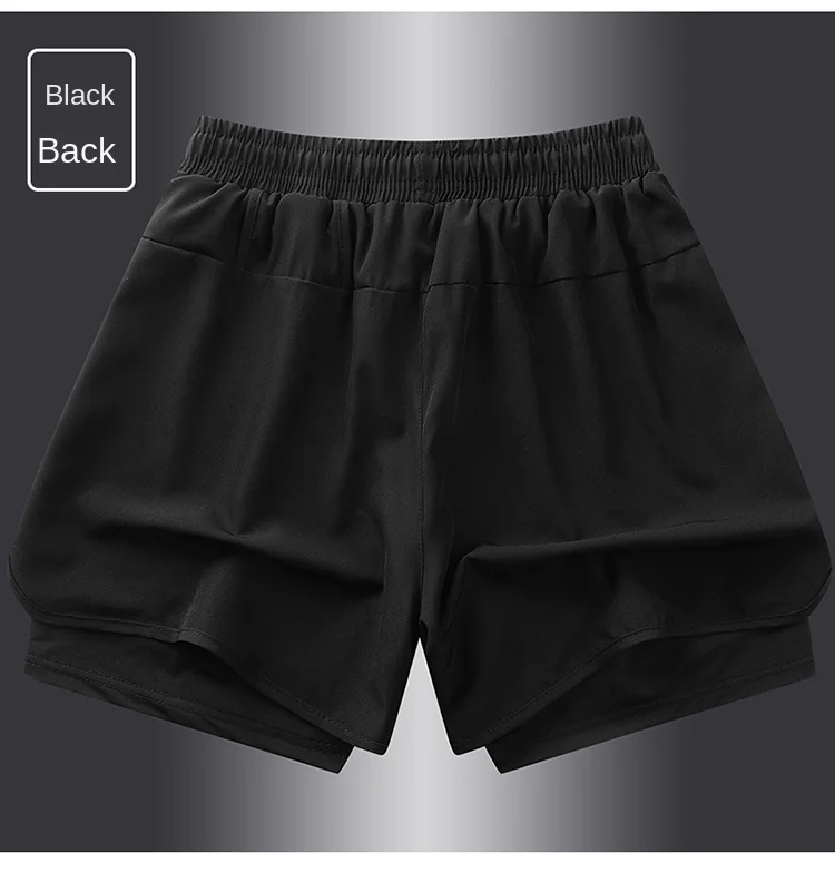 Fake two pieces of summer sports shorts, men's and women's quick drying three point running training itness lining American b