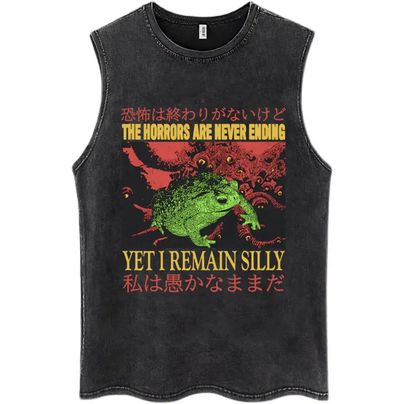 Nothing To Lose Japanese Rat Print Wash Tank Tops Men Women Hip Hop Harajuku Sleeveless T Shirts Loose Casual Cotton Streetwear