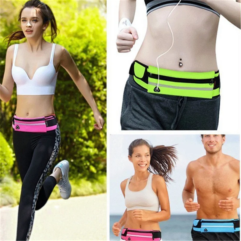 Waterproof Running Waist Bag Canvas Sports Jogging Portable Outdoor Phone Holder Belt Bag Women Men Fitness Sport Accessories
