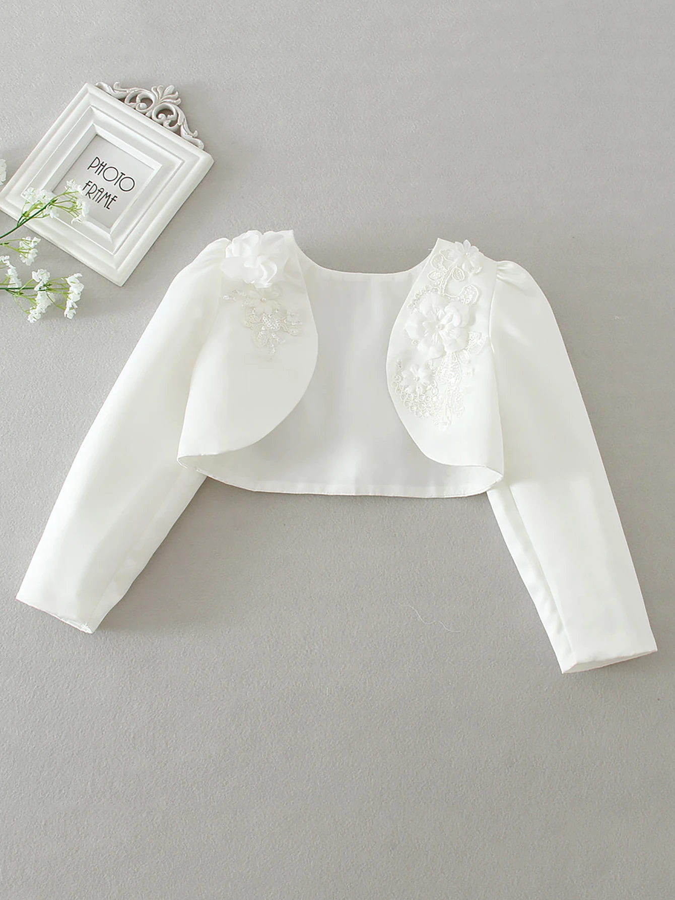 Flower Girls Bolero Accessories Princess Party Wedding Dress Up White Girls Princess Shawl Jacket