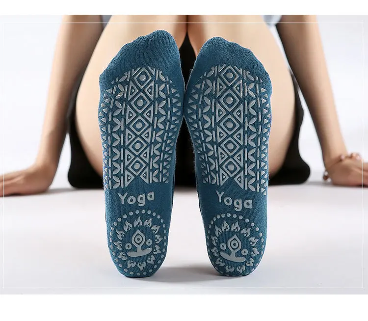 Non-Slip Yoga Socks with Bandage Cotton Backless Pilates Socks for Women Fitness Ballet Dance Workout Sport Socks Slipper
