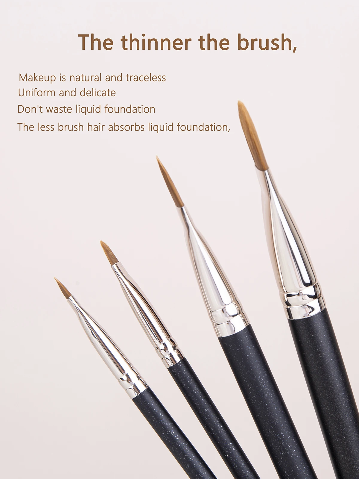 4 Types Sizes Upgraded Ultra-thin Foundation Concealer Makeup Brush Professional Liquid Foundation Cream Concealer Make-up Tool