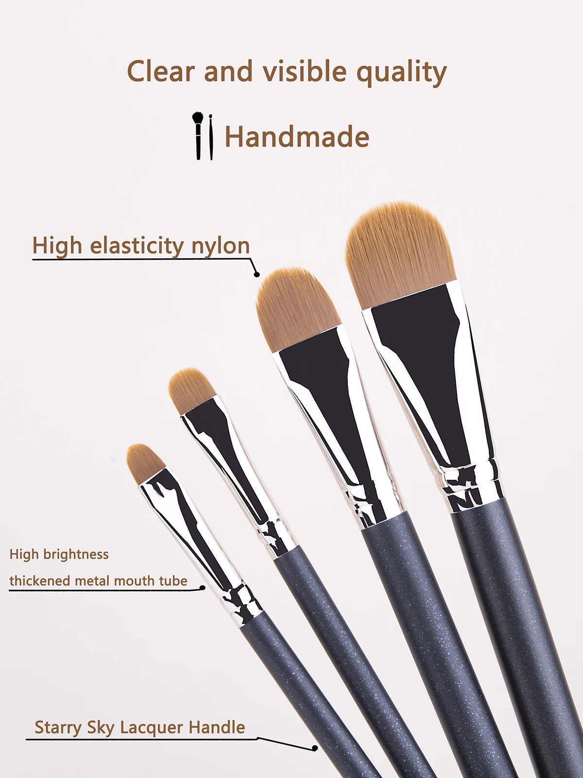 4 Types Sizes Upgraded Ultra-thin Foundation Concealer Makeup Brush Professional Liquid Foundation Cream Concealer Make-up Tool