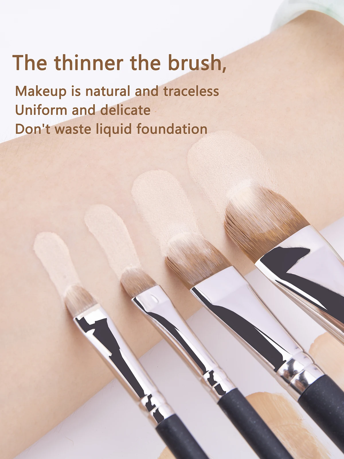 4 Types Sizes Upgraded Ultra-thin Foundation Concealer Makeup Brush Professional Liquid Foundation Cream Concealer Make-up Tool