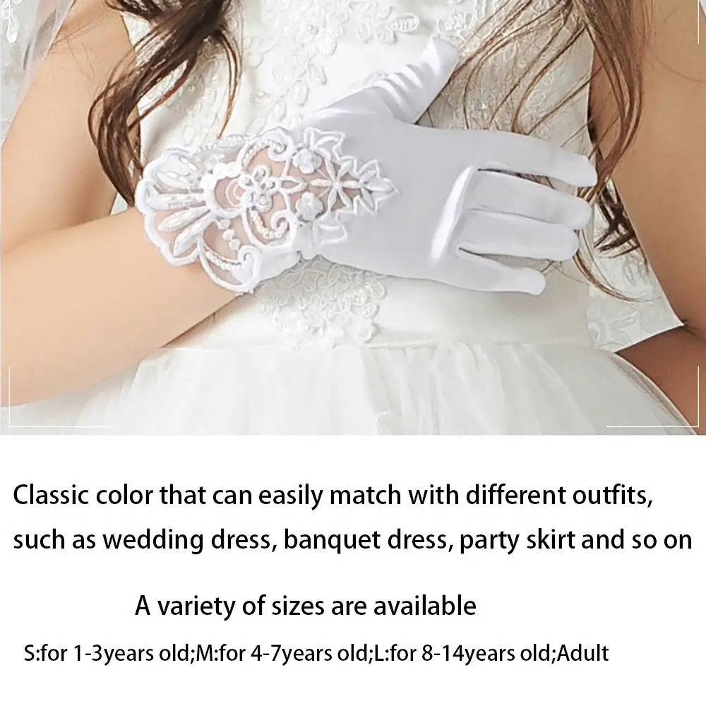 Gloves Children's Wedding Dress Princess Skirt Accessories Stage Gloves Wedding Gloves Full Finger Mittens Princess Gloves