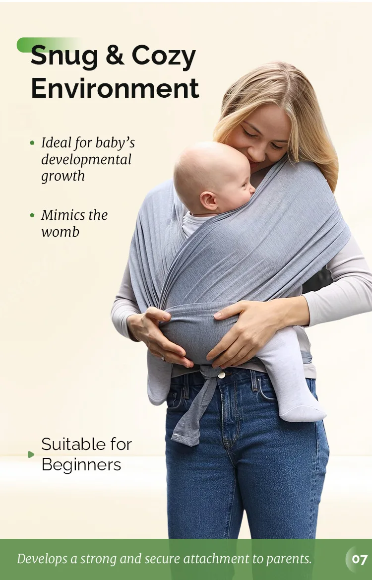 PANGDUBE Ergonomic Baby Wrap Sling Carrier Soft Cotton Kangaroo Sling for Newborns to 36 Months Comfortable Front Baby Carrier