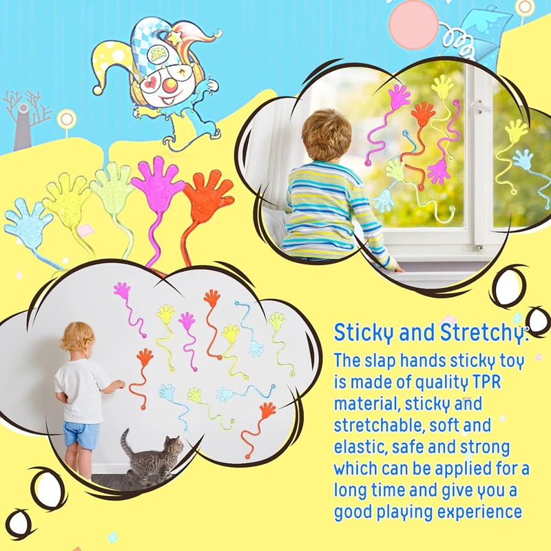 5-50 Pcs Kids Funny Sticky Hands Toy Palm Elastic Sticky Squishy Slap Palm Toy Kids Parent Child Interactive Party Toy Gift
