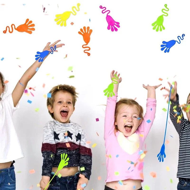 5-50 Pcs Kids Funny Sticky Hands Toy Palm Elastic Sticky Squishy Slap Palm Toy Kids Parent Child Interactive Party Toy Gift