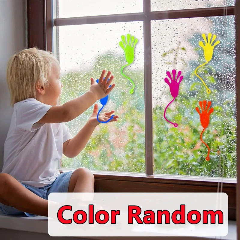 5-50 Pcs Kids Funny Sticky Hands Toy Palm Elastic Sticky Squishy Slap Palm Toy Kids Parent Child Interactive Party Toy Gift