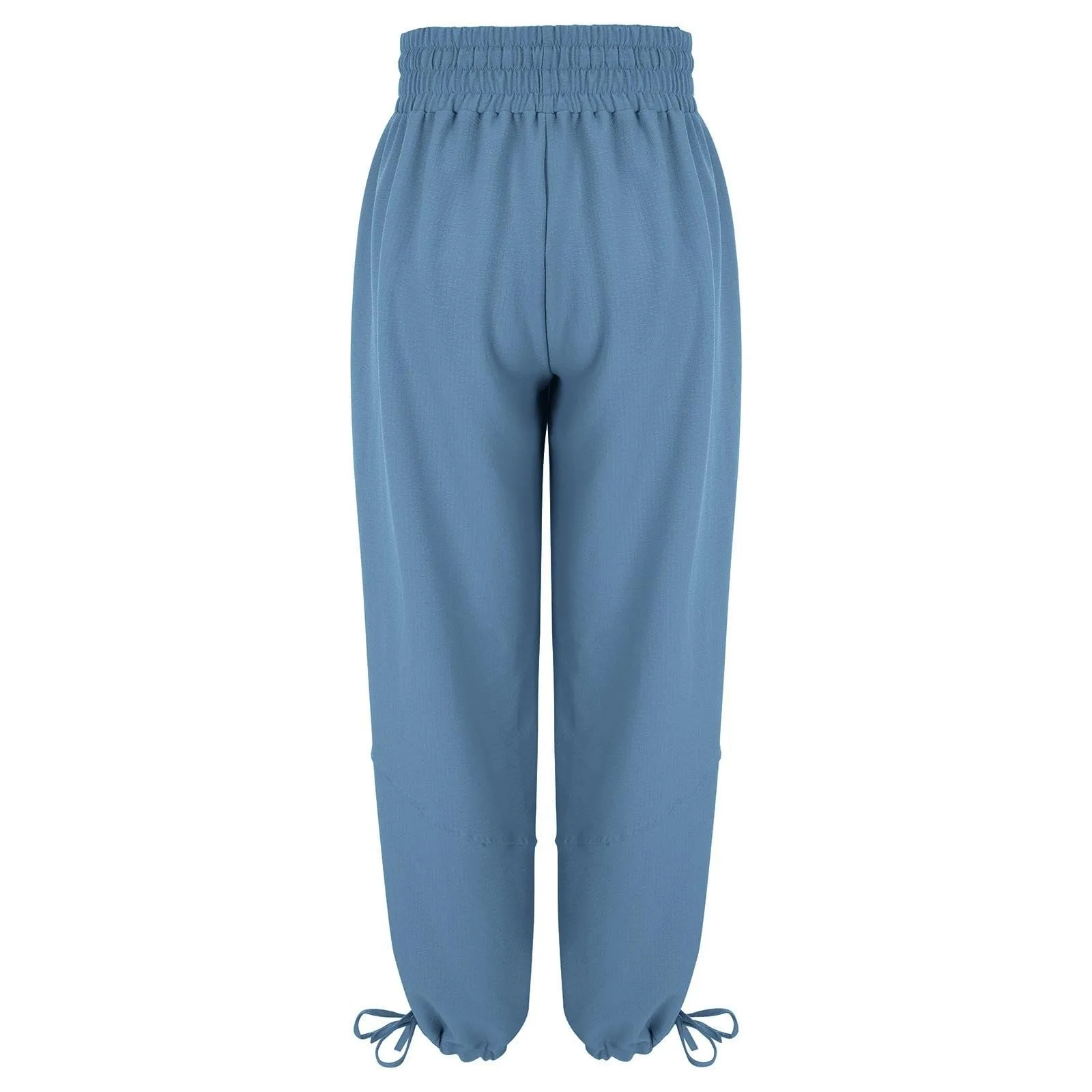 Loose Lantern Pants Women'S Solid Color Drawstring Wide Leg Pants Elastic Waistband Casual Pants Oversized Sports Pants For Wome