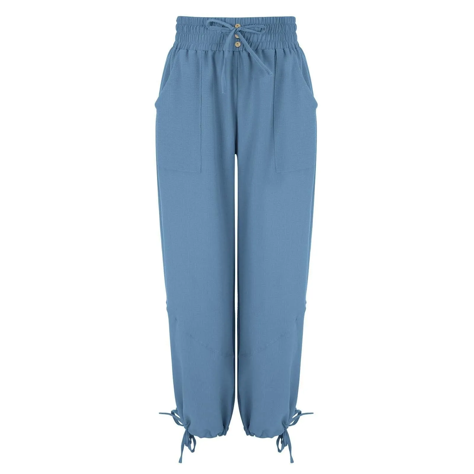 Loose Lantern Pants Women'S Solid Color Drawstring Wide Leg Pants Elastic Waistband Casual Pants Oversized Sports Pants For Wome