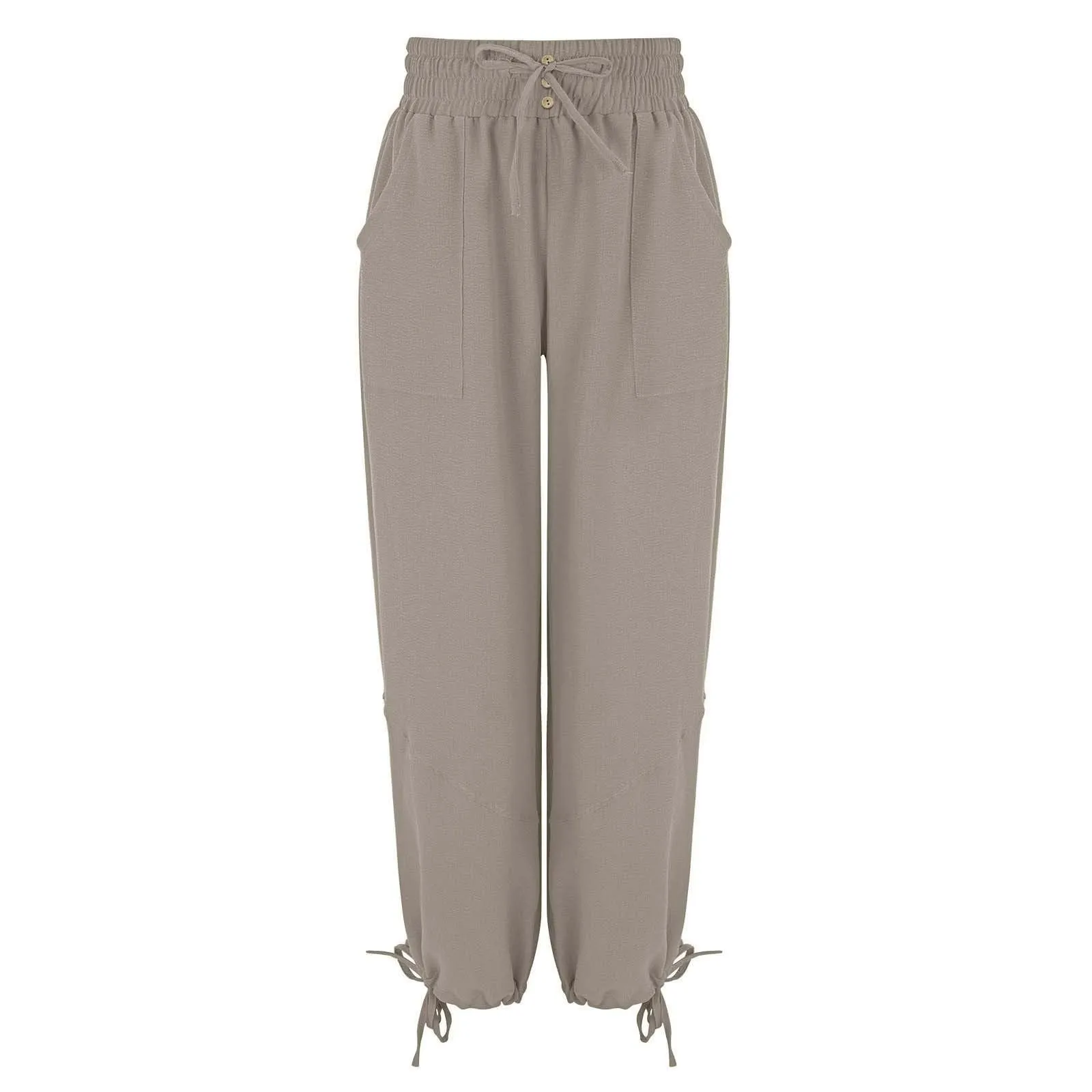 Loose Lantern Pants Women'S Solid Color Drawstring Wide Leg Pants Elastic Waistband Casual Pants Oversized Sports Pants For Wome