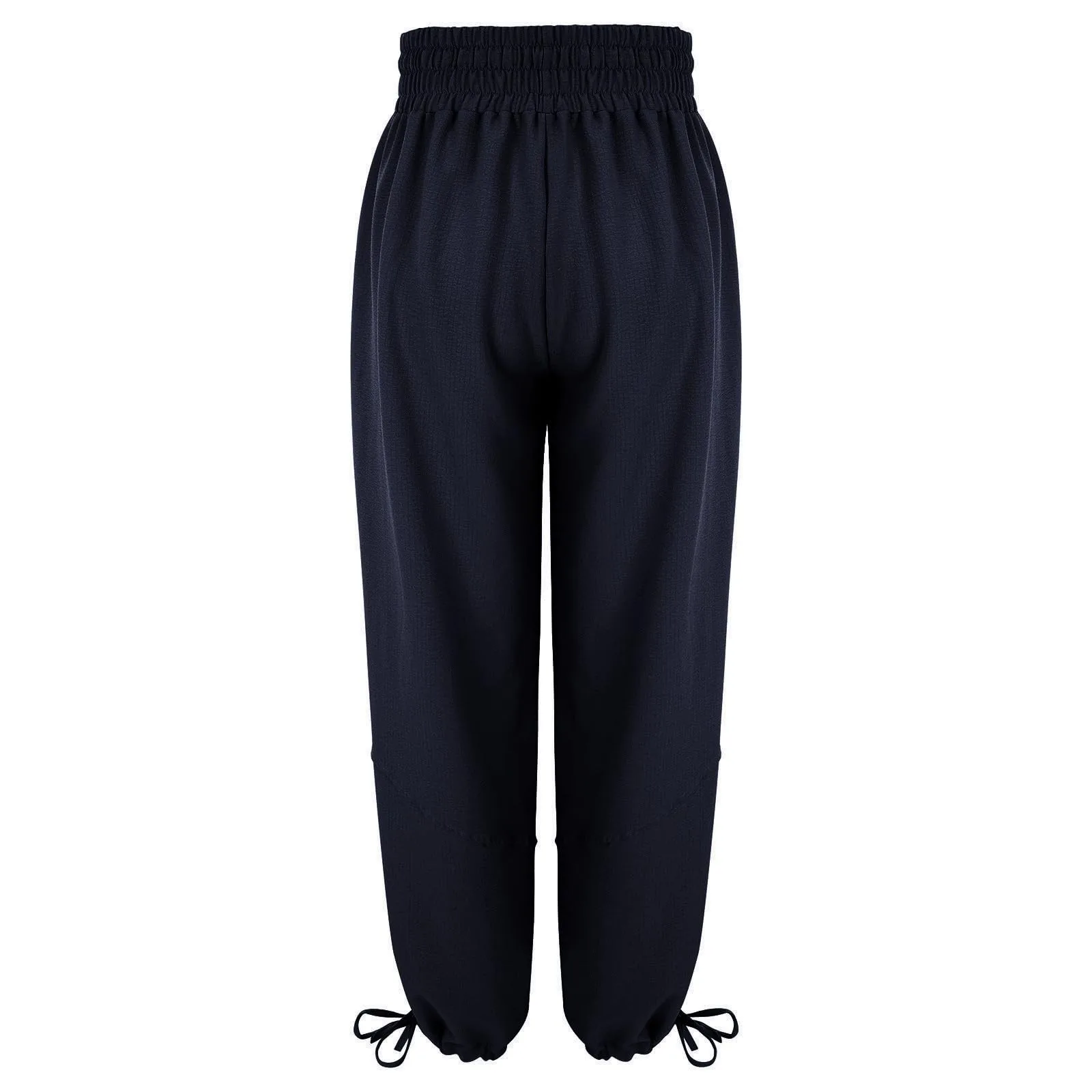 Loose Lantern Pants Women'S Solid Color Drawstring Wide Leg Pants Elastic Waistband Casual Pants Oversized Sports Pants For Wome