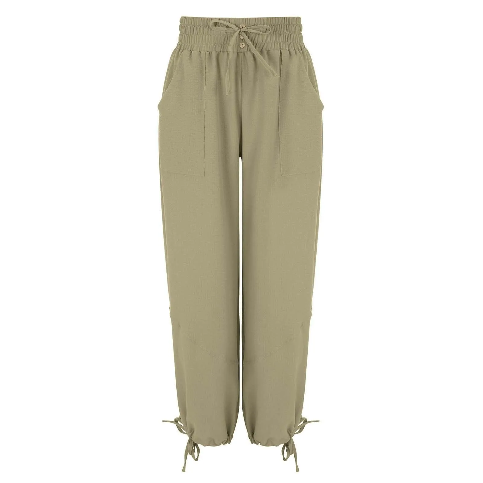 Loose Lantern Pants Women'S Solid Color Drawstring Wide Leg Pants Elastic Waistband Casual Pants Oversized Sports Pants For Wome