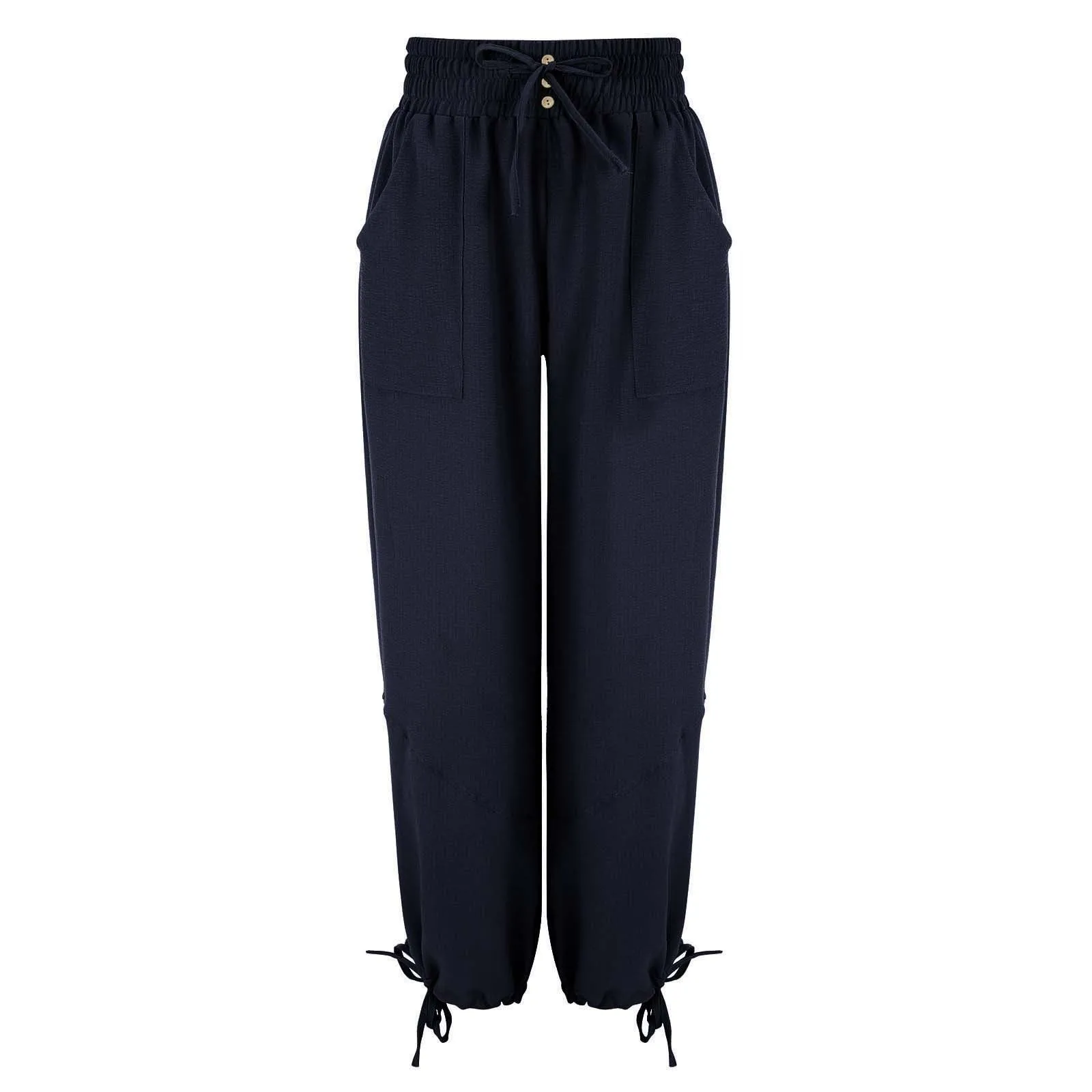 Loose Lantern Pants Women'S Solid Color Drawstring Wide Leg Pants Elastic Waistband Casual Pants Oversized Sports Pants For Wome
