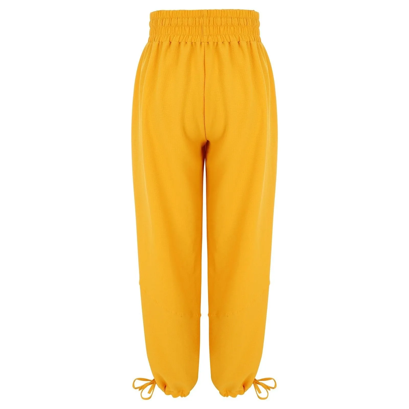 Loose Lantern Pants Women'S Solid Color Drawstring Wide Leg Pants Elastic Waistband Casual Pants Oversized Sports Pants For Wome