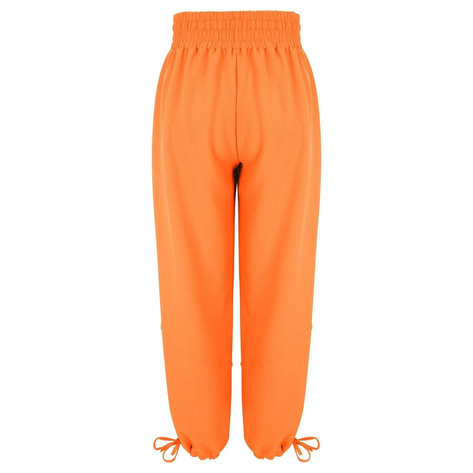 Loose Lantern Pants Women'S Solid Color Drawstring Wide Leg Pants Elastic Waistband Casual Pants Oversized Sports Pants For Wome