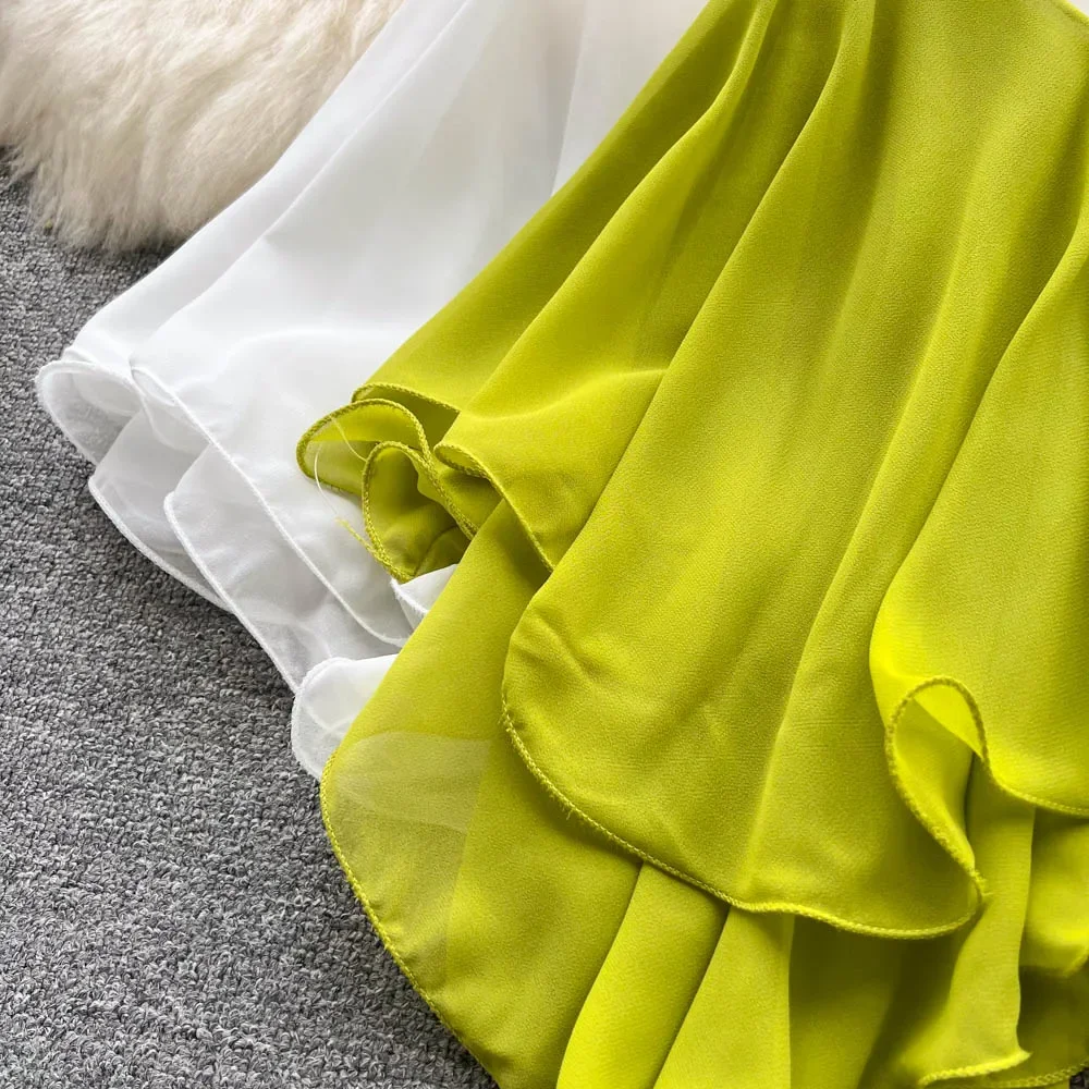 New Summer Spaghetti Straps Ruffle Sleeveless Tanks and Camis Korean Corset Crop Tops Solid Tank Camisoles Women Clothes Y2k