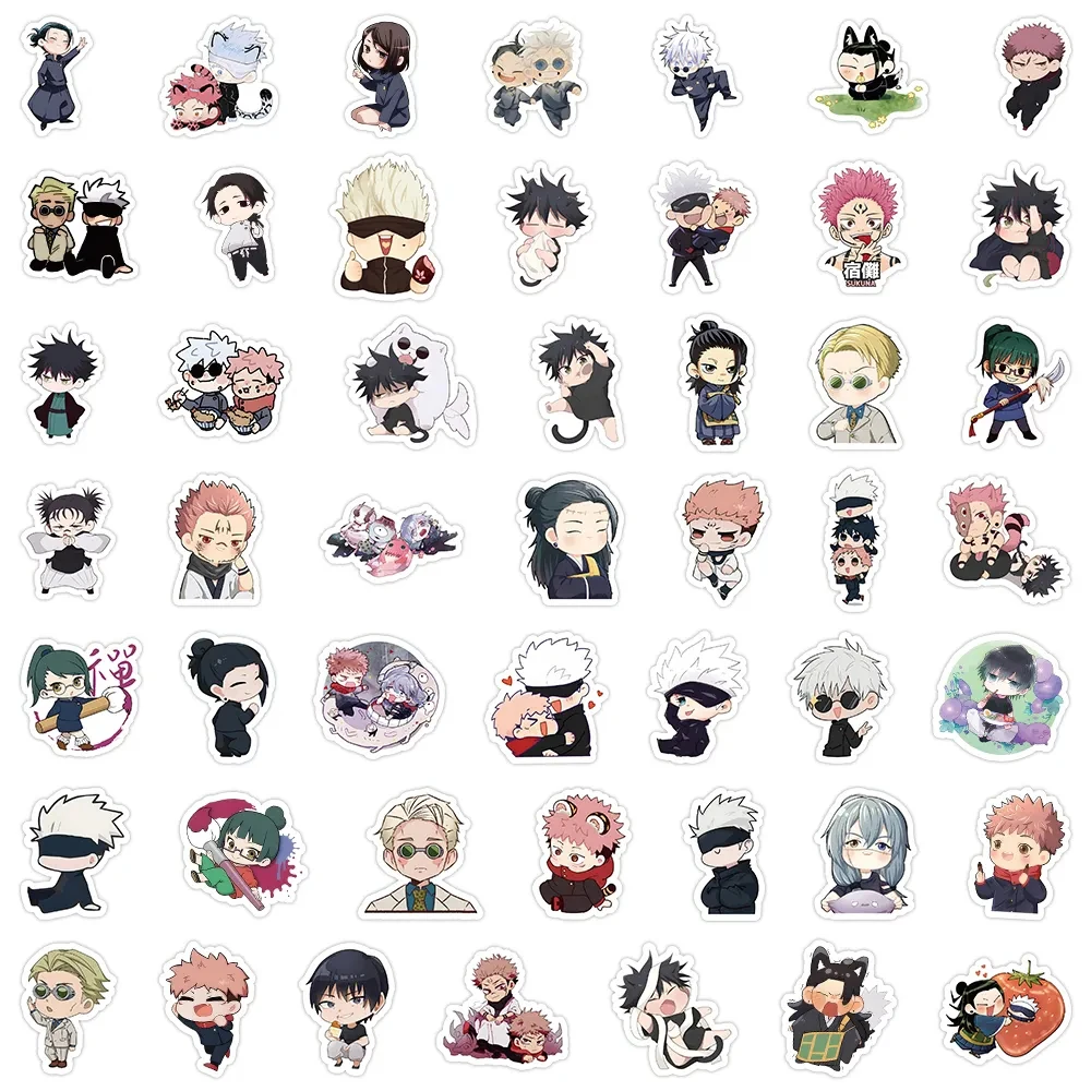 10/30/50/100PCS Kawaii Cartoon Jujutsu Kaisen Stickers Anime Graffiti Sticker DIY Notebook Laptop Guitar Cute PVC Decal Kid Gift